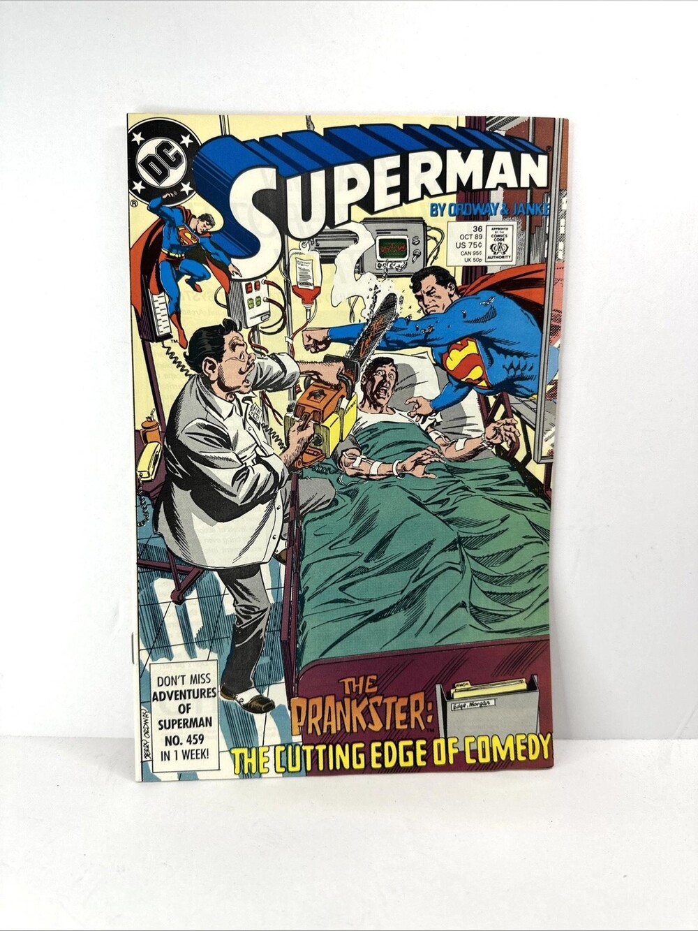 Vintage Superman 36 DC Comic Oct 1989 Prankster Cutting Edge Comedy Ordway Janke